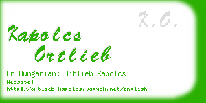 kapolcs ortlieb business card